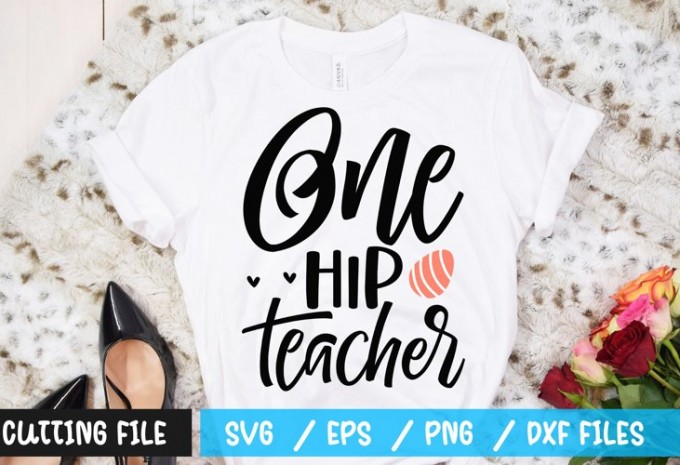 One hip teacher t-shirt design