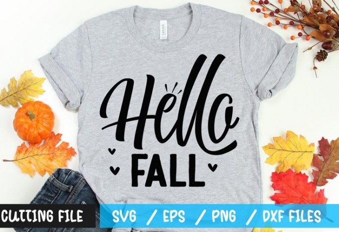 Hello fall t-shirt design