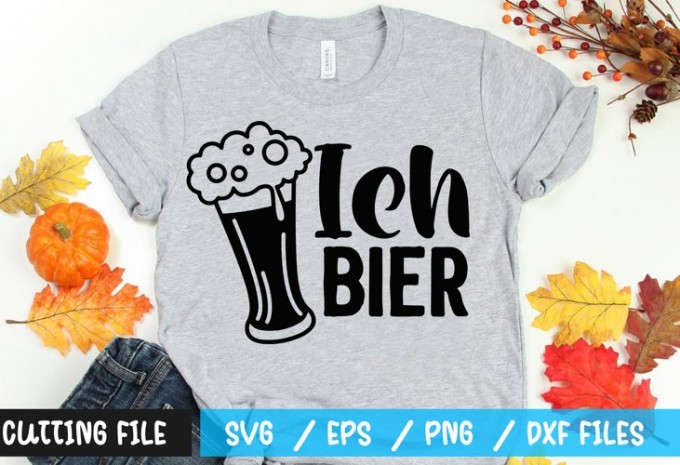 Ich bier t-shirt design