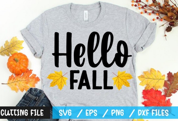 Hello fall t-shirt design