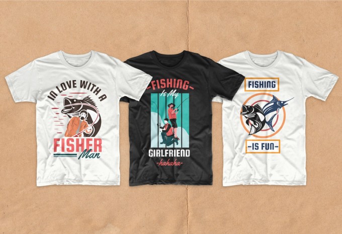 Fishing t-shirt designs bundle vector packs