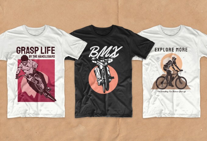 Bicycle t-shirt designs bundle, Cycling T-shirt design vector packs