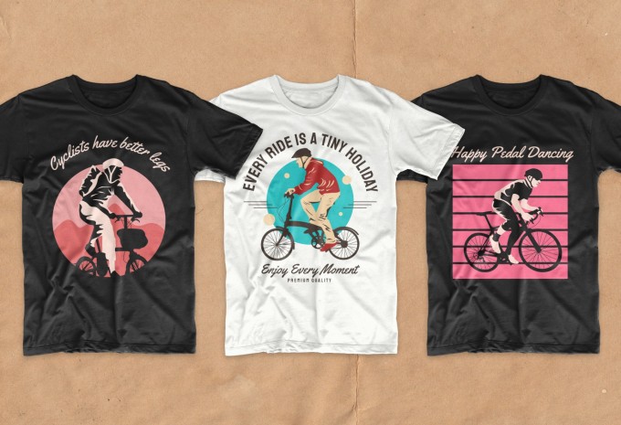 Bicycle t-shirt designs bundle, Cycling T-shirt design vector packs