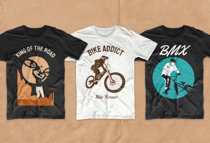 Bicycle t-shirt designs bundle, Cycling T-shirt design vector packs