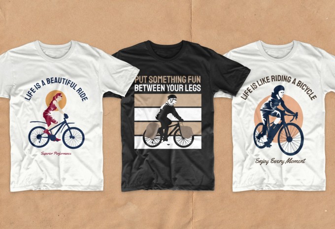 Bicycle t-shirt designs bundle, Cycling T-shirt design vector packs
