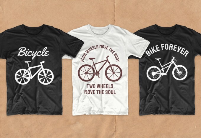 Bicycle t-shirt designs bundle, Cycling T-shirt design vector packs