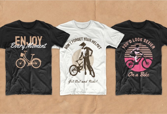 Bicycle t-shirt designs bundle, Cycling T-shirt design vector packs