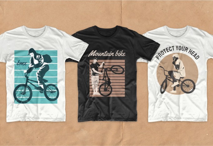 Bicycle t-shirt designs bundle, Cycling T-shirt design vector packs