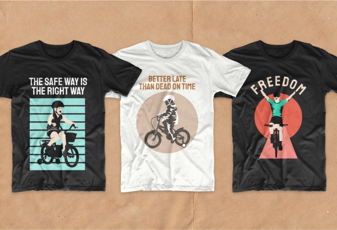 Bicycle t-shirt designs bundle, Cycling T-shirt design vector packs