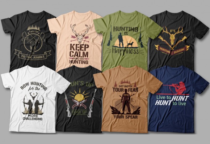 Hunting t shirt designs bundle, Hunter t-shirt design vector packs, Outdoor, adventure,