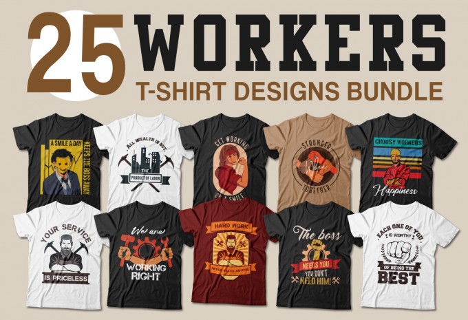 Workers t-shirt designs bundle, labour t shirt design vector packs, Workman, work hard