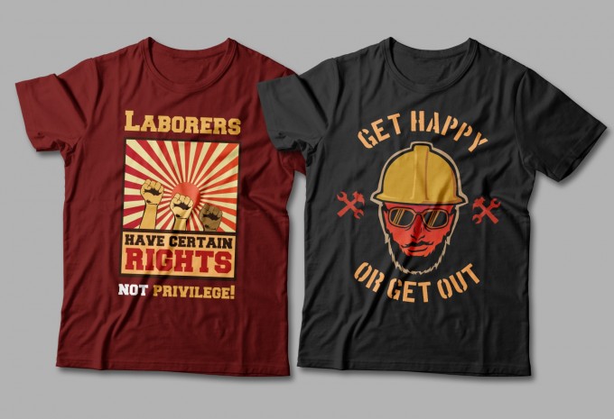 Workers t-shirt designs bundle, labour t shirt design vector packs, Workman, work hard