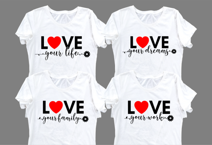 10 love t shirt design bundle