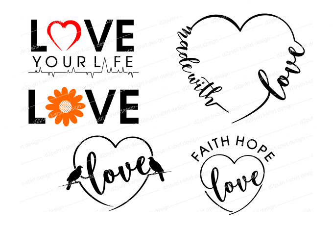 10 love t shirt design bundle