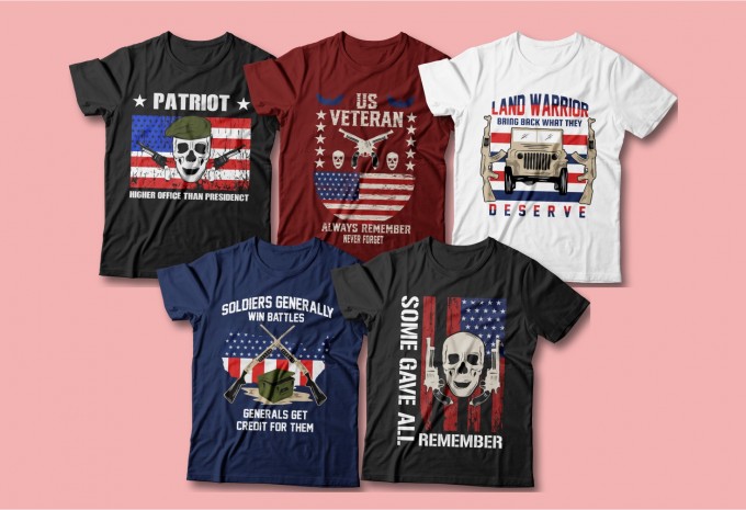 81 American veteran t-shirt designs bundle, Army, War, Military,