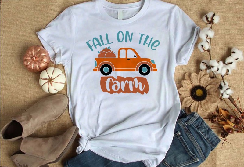 Fall on the farm t-shirt design for commercial use