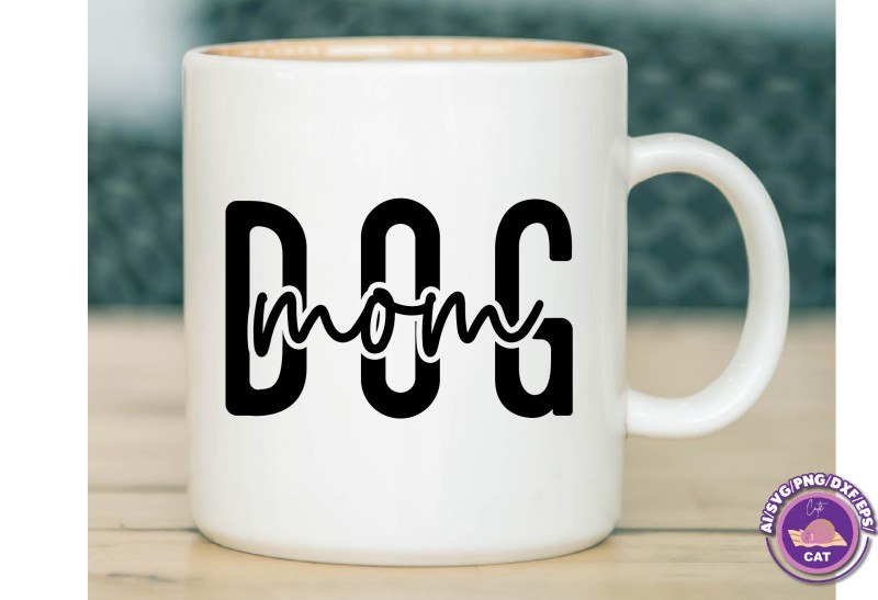 Dog Mom typography svg png tshirt design