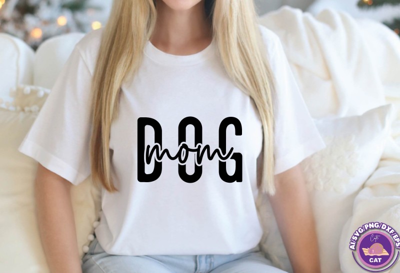 Dog Mom typography svg png tshirt design