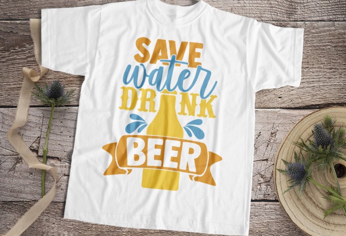 Save Water Drink Beer T-shirt Design