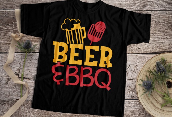 Beer And BBQ T-shirt Design
