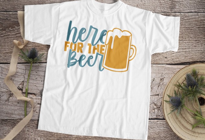 Here For The Beer T-shirt Design