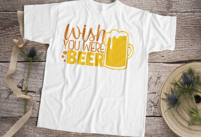 Wish You Were Beer T-shirt Design