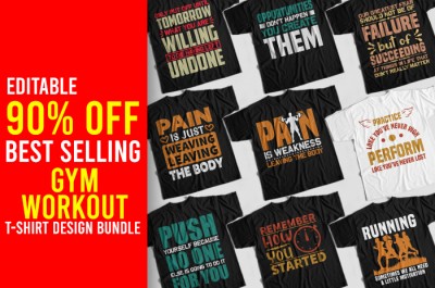 Gym T-shirt Design Bundle