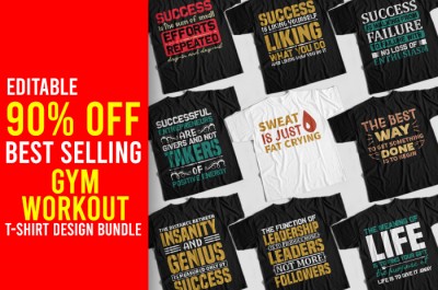 Gym T-shirt Design Bundle