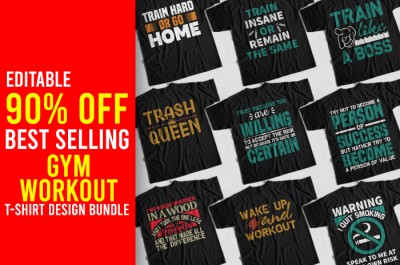 Gym T-shirt Design Bundle
