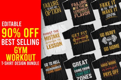 Gym T-shirt Design Bundle