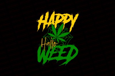 Happy Hallo Weed T-shirt Design