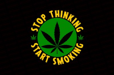 Stop Thinking Start Smoking T-shirt Design
