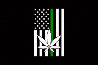Weed American Flag T-shirt Design