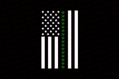 Weed American Flag T-shirt Design