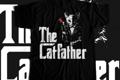 Cat Father T-shirt Design