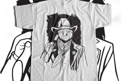 Cowboy Cat T-shirt Design