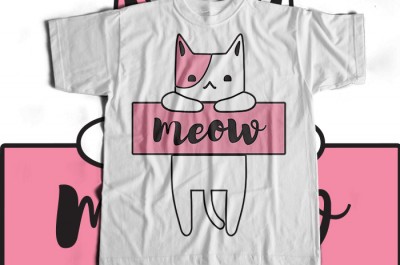 Meow Cat T-shirt Design