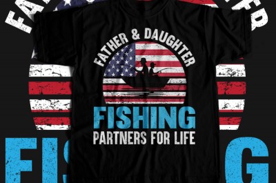 Father & daughter fishing for life T-shirt Design