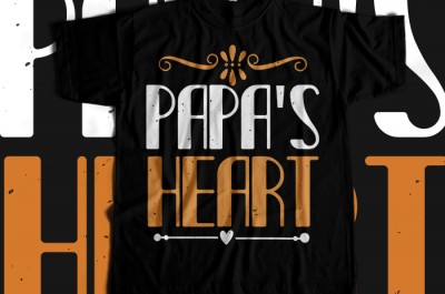 Papa's heart T-shirt Design