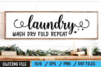 Laundry Wash Dry Fold Repeat SVG