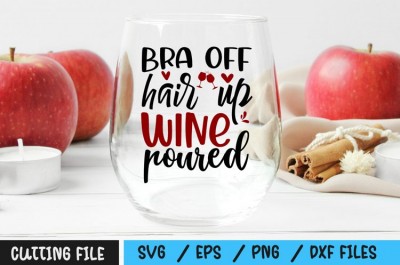 Bra off hair up wine poured SVG
