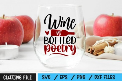Wine is bottled poetry SVG