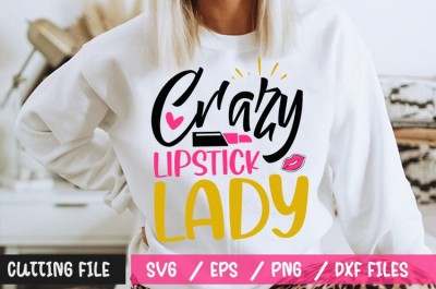 Crazy Lipstick Lady SVG