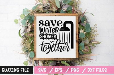 Save water shower together SVG