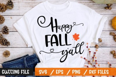 Happy fall yall t-shirt design