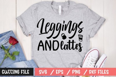 Leggings and lattes t-shirt design