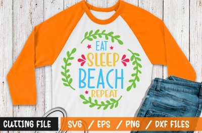 Eat sleep beach repeat t-shirt design