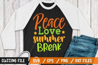 Peace love summer break t-shirt design