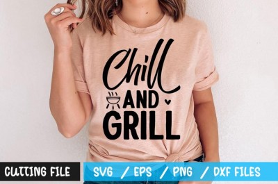 Chill and grill t-shirt design