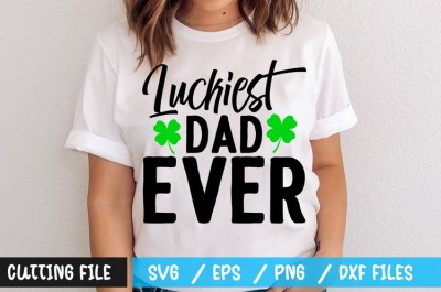Luckiest dad ever t-shirt design